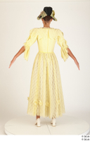  Photos Woman in Historical Civilian dress 1 19th century Historical Clothing a poses whole body yellow dress 0005.jpg